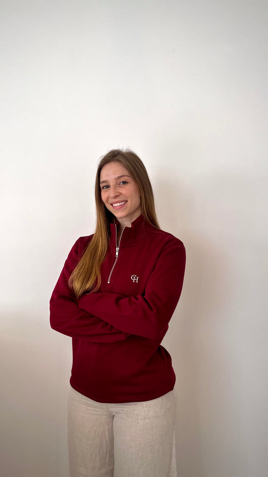 Signature 1/4 Zip - Deep Burgundy