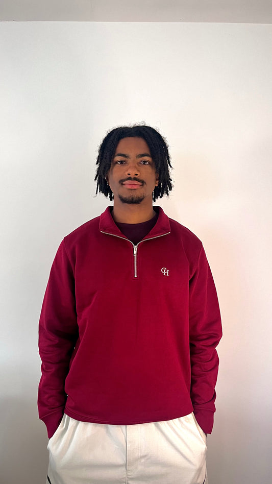 Signature 1/4 Zip - Deep Burgundy