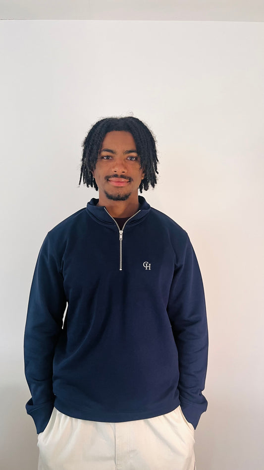 Signature 1/4 Zip - Deep Navy